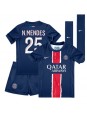 Paris Saint-Germain Nuno Mendes #25 Hjemmedraktsett Barn 2024-25 Korte ermer (+ bukser)